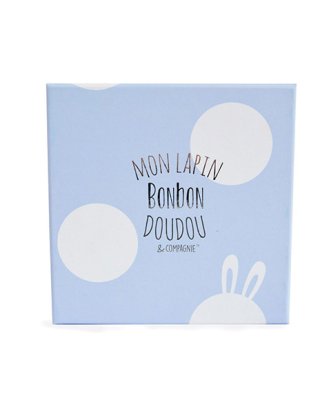 Doudou Cadeauset - Set babyslofjes met rammelaars konijntje blauw 0-6 maanden