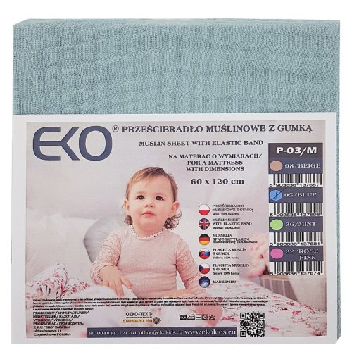 EKO cerada muslin plava 60x120 cm