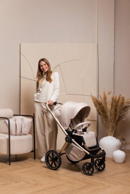 MUUVO SET Kinderwagen 4in1 Quick Boho Beige Set + CBX By CYBEX Aton B2 i-Size + Basis