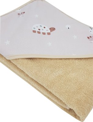 EKO Ręcznik kąpielowy z kapturkiem bawełniany Bees Beige 100x100 cm