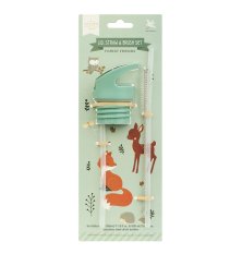 A Little Lovely Company - Bouchon, brosse et paille pour gourde inox - Les amis de la forêt