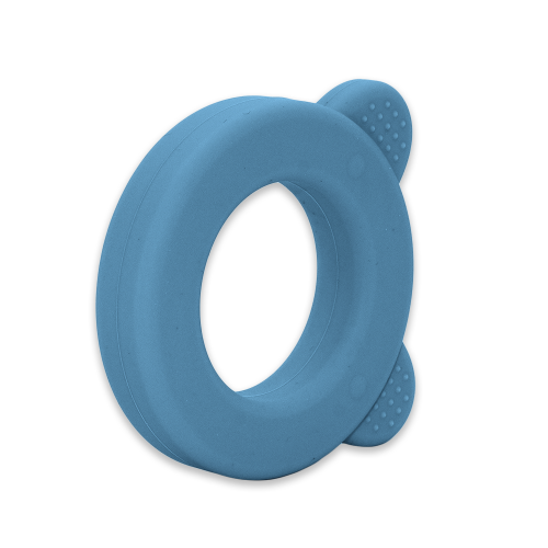 PETITE&MARS Silicone teether with rattle Beary Petrol Blue 0m+