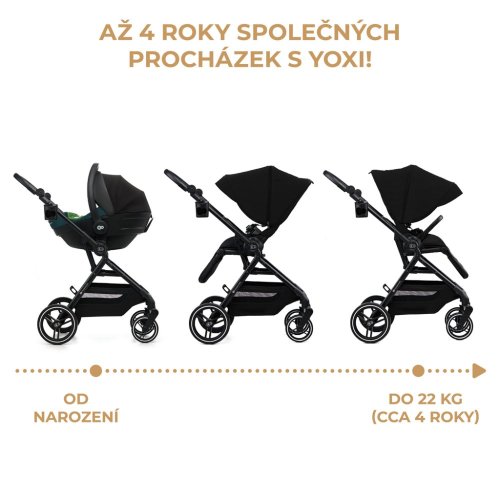 KINDERKRAFT SELECT Sportska kolica Yoxi Pure Black