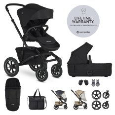 EASYWALKER Kinderwagen kombiniert Jimmey Pepper Black XXL AIR + RWS