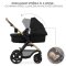 KINDERKRAFT Kombikinderwagen Moov 2 3in1 Pure Black - Schaumstoffräder