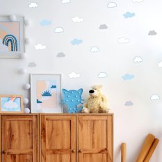 Vinilos para habitaciones - Nubes en colores azul y gris