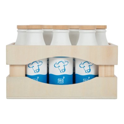 small foot Holzkiste mit Milchflaschen Fresh