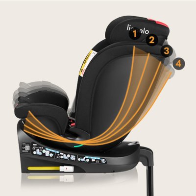 LIONELO Seggiolino Auto Navy i-Size (40-150 cm) Nero Rosso