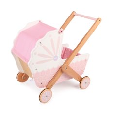 Tidlo Wooden Doll's Pram Pink