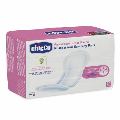 CHICCO Almofadas pós-parto 100% algodão orgânico 10 un