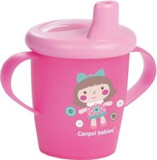 CANPOL BABIES Nevylievací hrnček TOYS – ružový (250 ml)