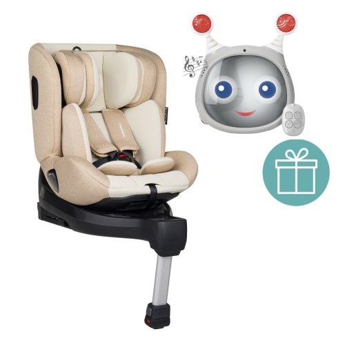 PETITE&MARS Κάθισμα αυτοκινήτου Reversal Pro i-Size 360° Caramel Brown 40-105 cm + Mirror Oly Grey 0m+