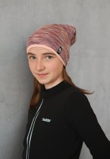 Čiapka podšitá spadnutá Outlast® - bordó melír/sv.pudrová