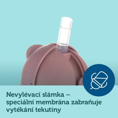 CANPOL BABIES Kubek niekapiący ze słomką i wagą 270 ml Bonjour Paris niebieski, 6m+