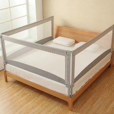Varovalo za posteljo Monkey Mum® Economy - 90 cm - svetlo sivo