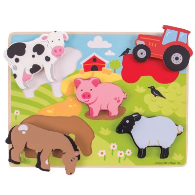 Bigjigs Toys Vstavljiva sestavljanka kmetija