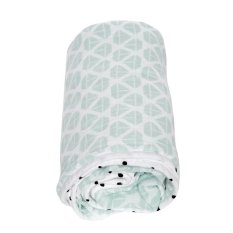 MOTHERHOOD Blanket cotton muslin two-layer Pre-Washed Mint Boats 95x110 cm