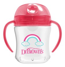 DR.BROWN'S Mug with soft drink 6m+ 180 ml, pink