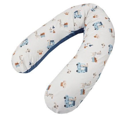 Cuscino da allattamento EKO Velvet Giraffe blu 180 cm