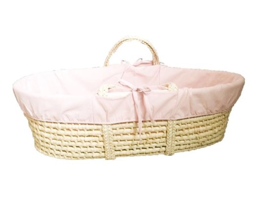 AHOJBABY Bezug für Moseskorb für Baby Rosa