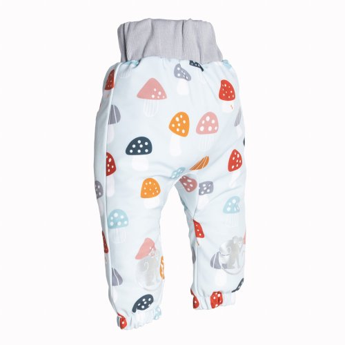 Dětské softshellové kalhoty s membránou Monkey Mum® - Pestrobarevné mochomůrky