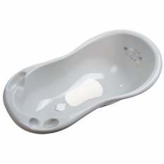 MALTEX Badewanne Zebra 100 cm mit Stöpsel und Antirutschmatte – grau