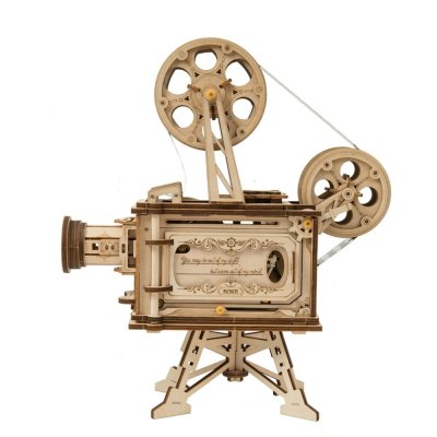 RoboTime Rompecabezas mecánico de madera 3D Proyector de película