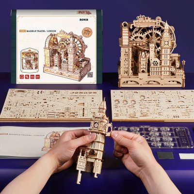RoboTime 3D puzzle mecánico de pista de canicas Londres