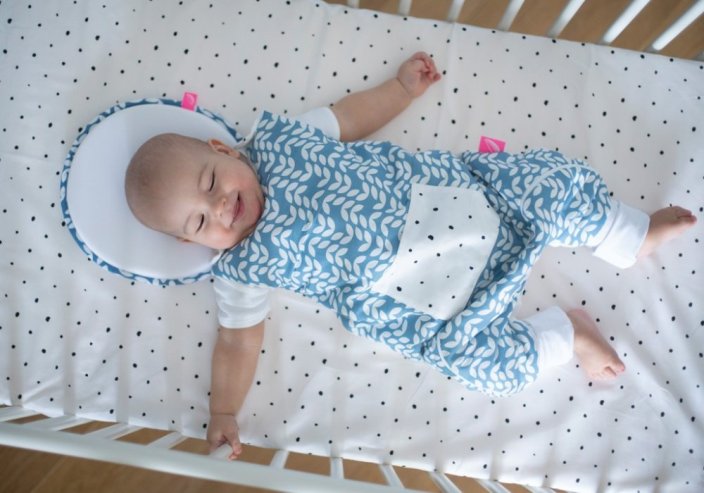 Almofada estabilizadora ergonómica para recém-nascidos MOTHERHOOD Blue Classics novo 0-6m