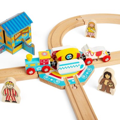 Bigjigs Rail Drehscheibe mit Teeblatt-Motiv