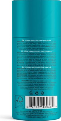 ATTITUDE Dječja 100% mineralna zaštitna pločica za cijelo tijelo (SPF 30) bez mirisa 85 g