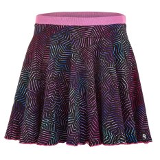 Spódnica kołowa - fioletowo-czarny wzór