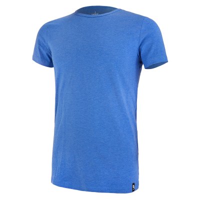 Herren T-Shirt KR dünner U-Ausschnitt Outlast® - blauer Melange