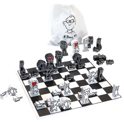 Vilac Moderne drvene šahovske figure Keith Haring