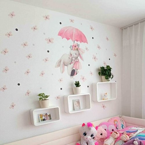 Children's wall stickers - Pink butterflies