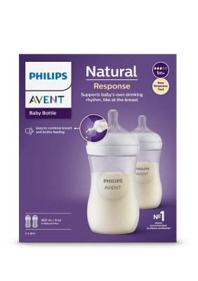 Philips AVENT Botella de respuesta natural 260 ml, 1 m+, 2 piezas