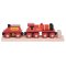 Bigjigs Rail Rote Lokomotive mit Tender + 3 Schienen