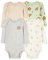 Body CARTER'S z długim rękawem Milk&Cookies neutralne, 4 sztuki, 6 m/rozmiar. 68