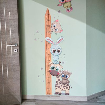 Kindermaßband an der Wand – Tiere CUTE2 – 150 cm