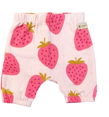 Mušelínové kraťásky Monkey Mum® - Jahoda