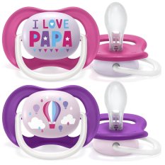 Philips AVENT Suzetă Ultra air Text 6-18m fetiță, 2 buc