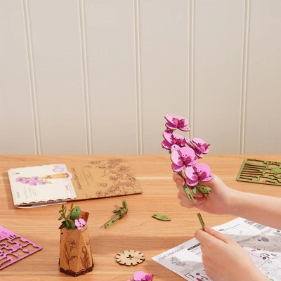 Puzzle 3D en bois Orchidée violette RoboTime