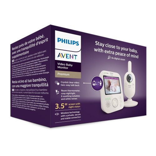 Philips AVENT Babymonitor video SCD891/26+NATTOU Soother 4 in 1 Sleepy Bear Beige 0m+