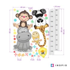 Children's tape measure on the wall - Self-adhesive children's tape measure on the wall in gray design
