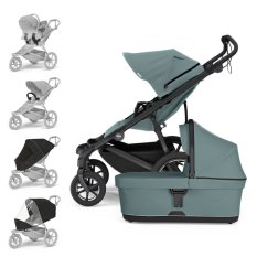 Set cărucior THULE Urban Glide cu 4 roți Mid Blue/Mid Blue XL