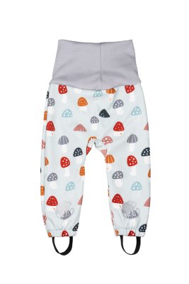 Verstelbare softshell kinderbroek met membraan Monkey Mum® - Bonte paddenstoelen