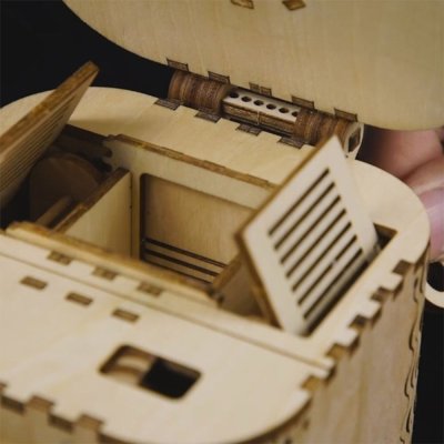 RoboTime Drewniane Mechaniczne Puzzle 3D Szkatułka na biżuterię