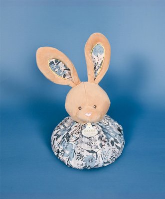 Doudou Mouchoir Lapin Bleu 3en1