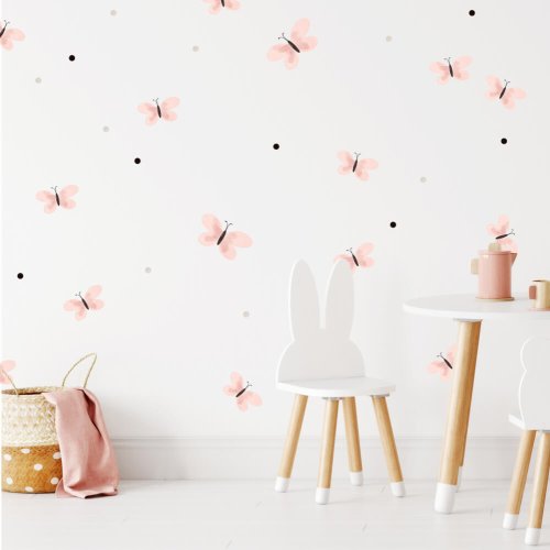 Children's wall stickers - Pink butterflies