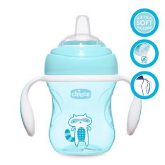 CHICCO Teaching mugg Transition med handtag 200 ml blå 4m+